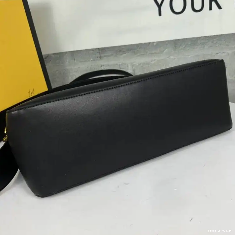Cheap HOT O'Lock In Fendi Leather Zip Black Calf Bag Shoulder 0531